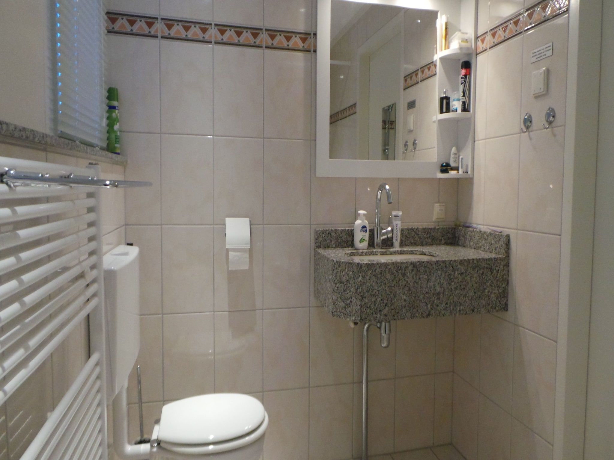 De badkamer van Buitenplaats Berg en Bos nummer 15 in Lemele