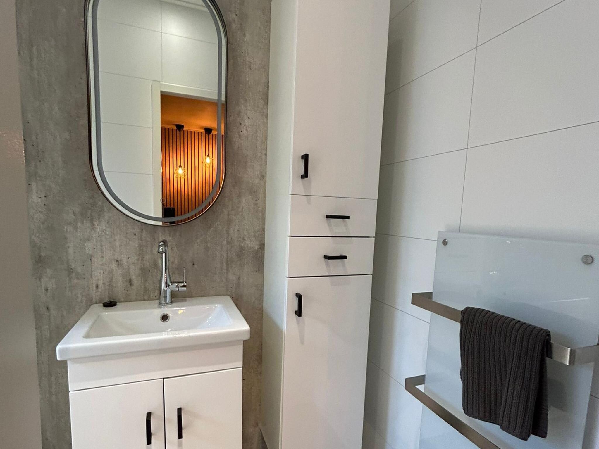 De badkamer van Wellnesslodge Kievit 2p in Dalerveen