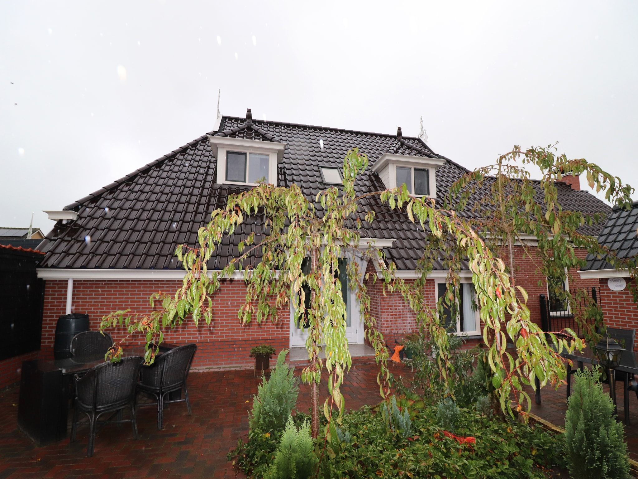 De tuin van Appartement Notenbomer in Kornhorn