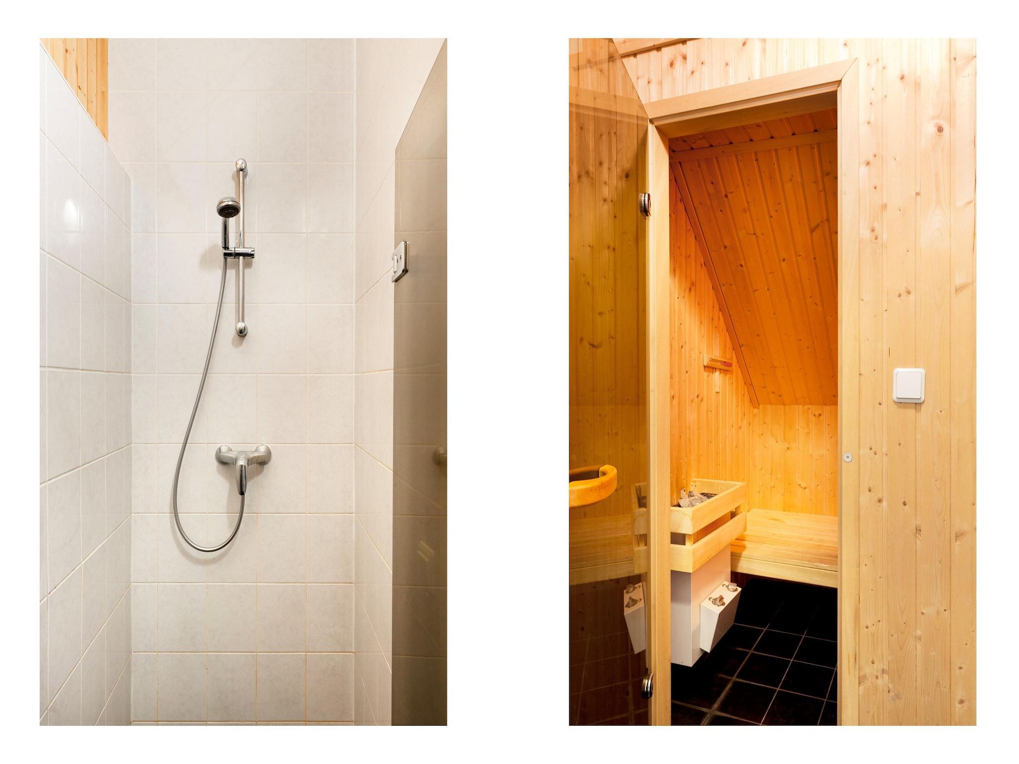 De badkamer van 10 pers Lieskehuis Wellness de luxe met sauna buitenspa in Groningen