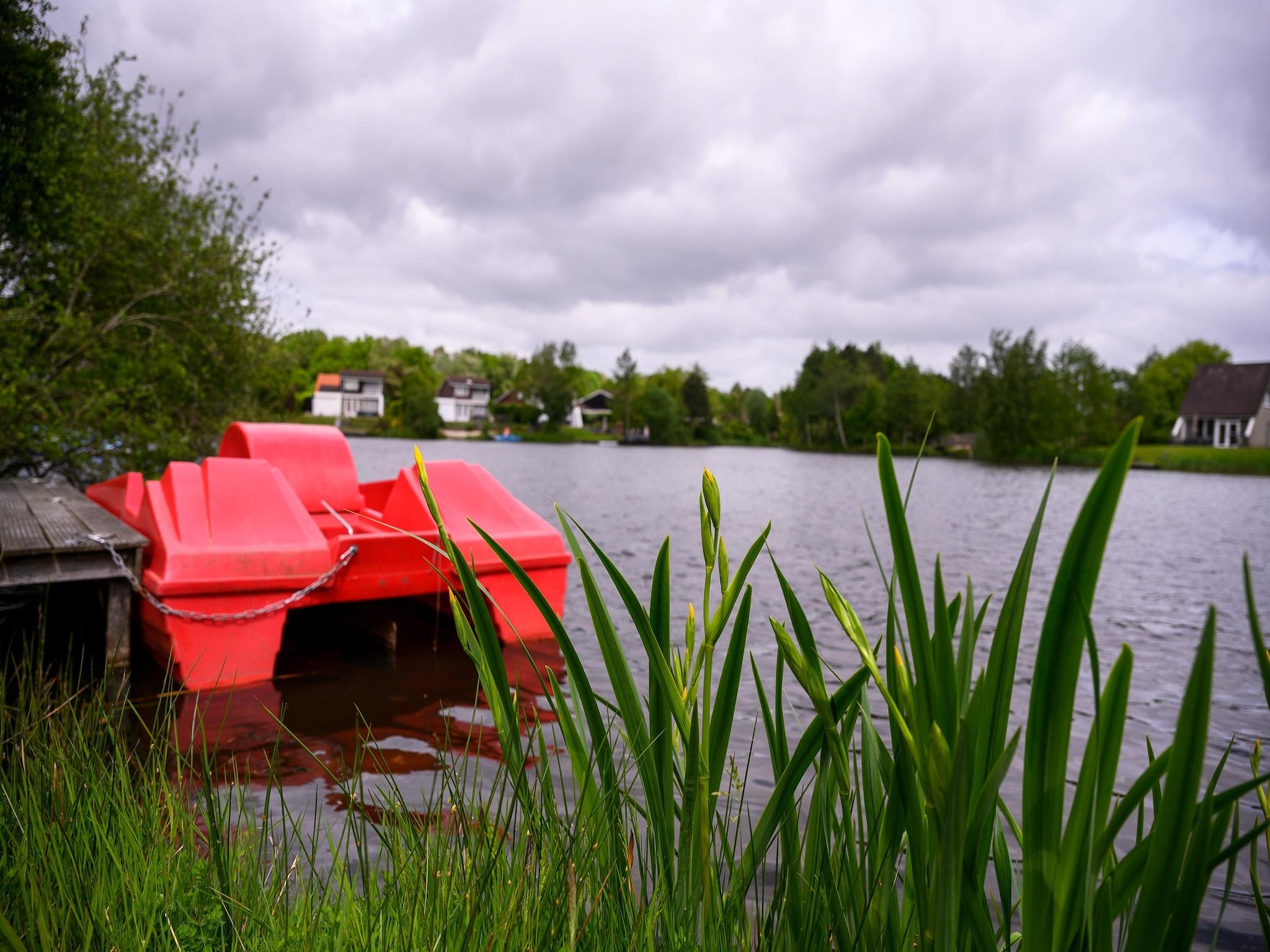 Het uitzicht vanaf 8 pers Westerwolde Prestige Welness met buitenspa in Vlagtwedde