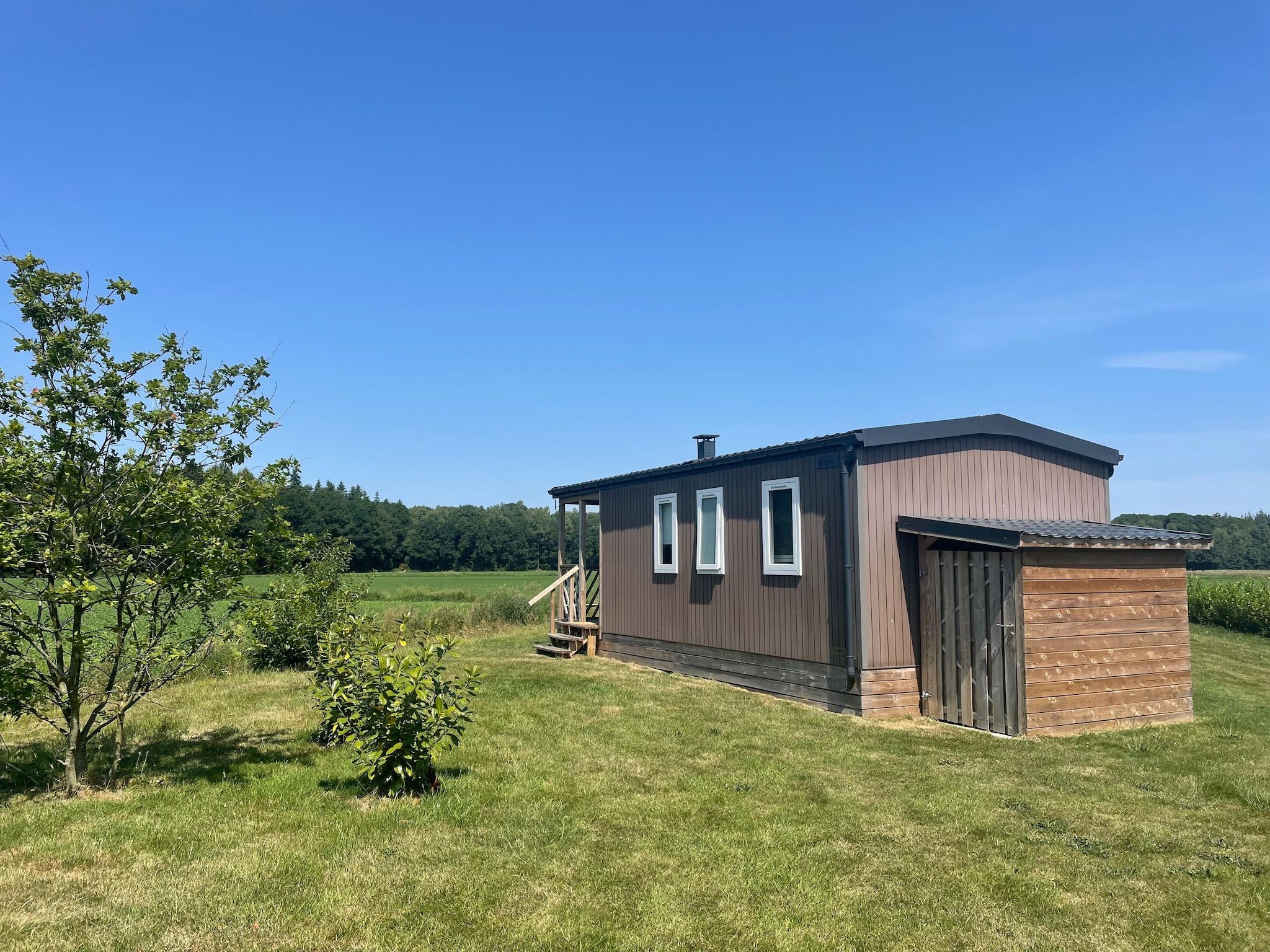 Het uitzicht vanaf Elperhof Veldlodge in Schoonloo