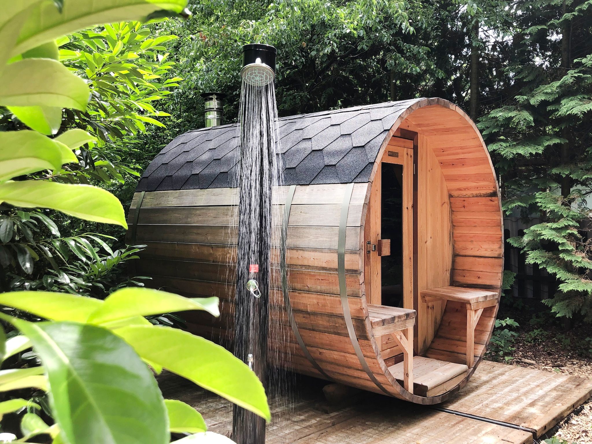 Wellness bij Dutch Cabin Houses C65 in Rheezerveen