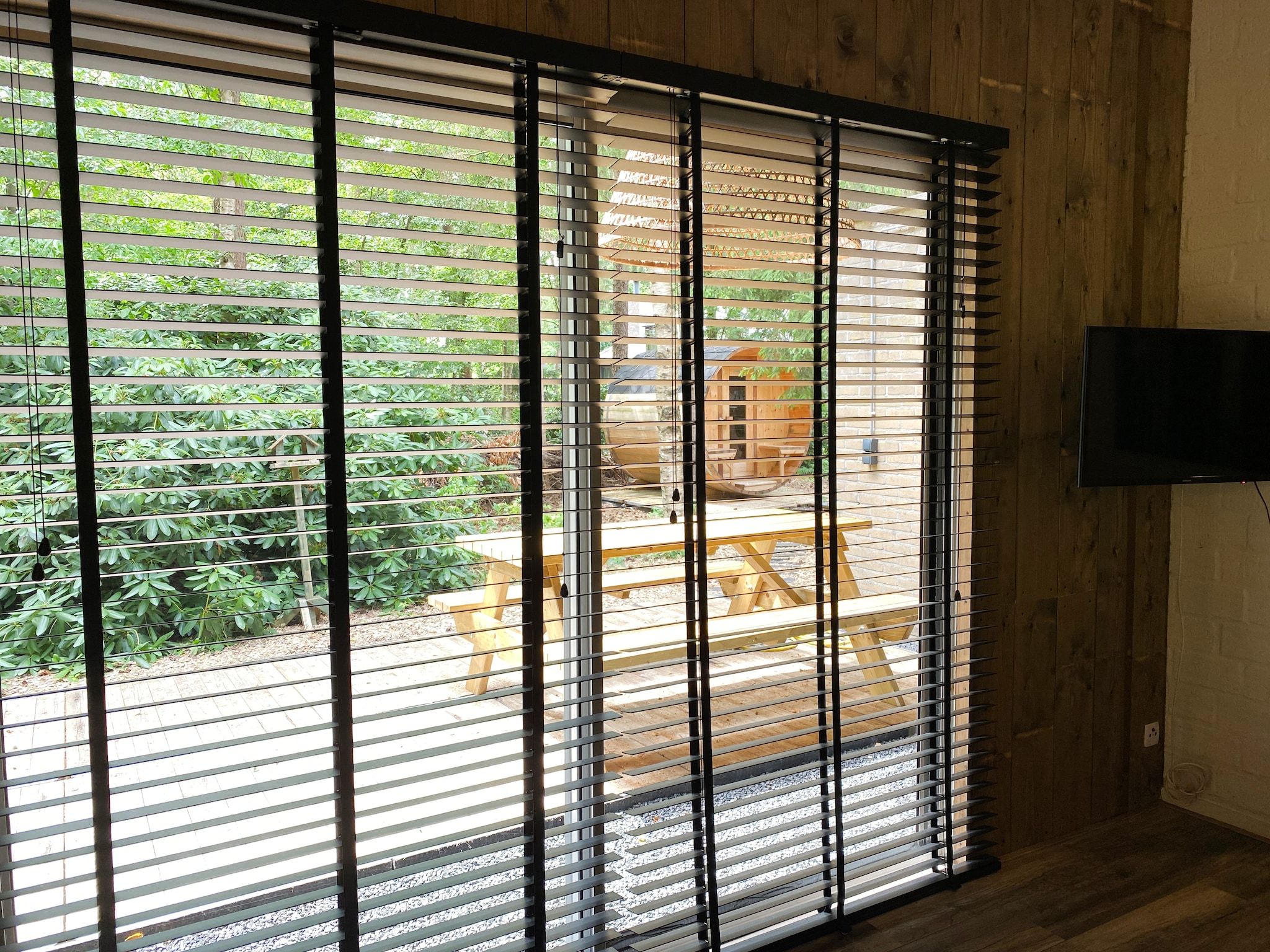 Het uitzicht vanaf Dutch Cabin Houses C66 in Rheezerveen