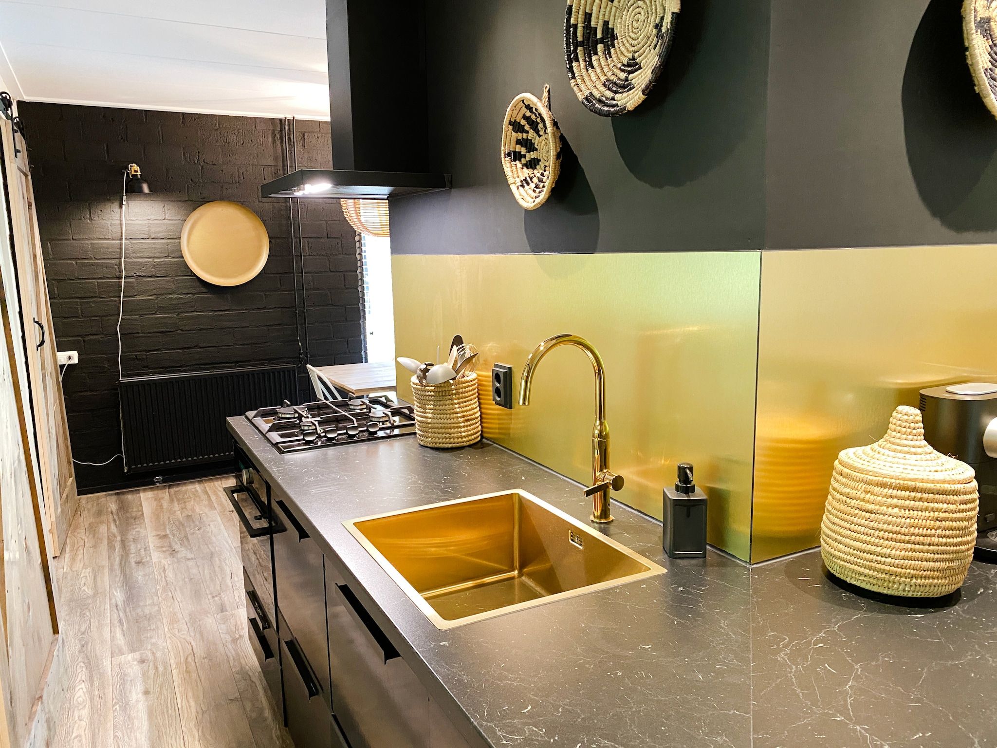 De keuken van Dutch Cabin Houses C66 in Rheezerveen