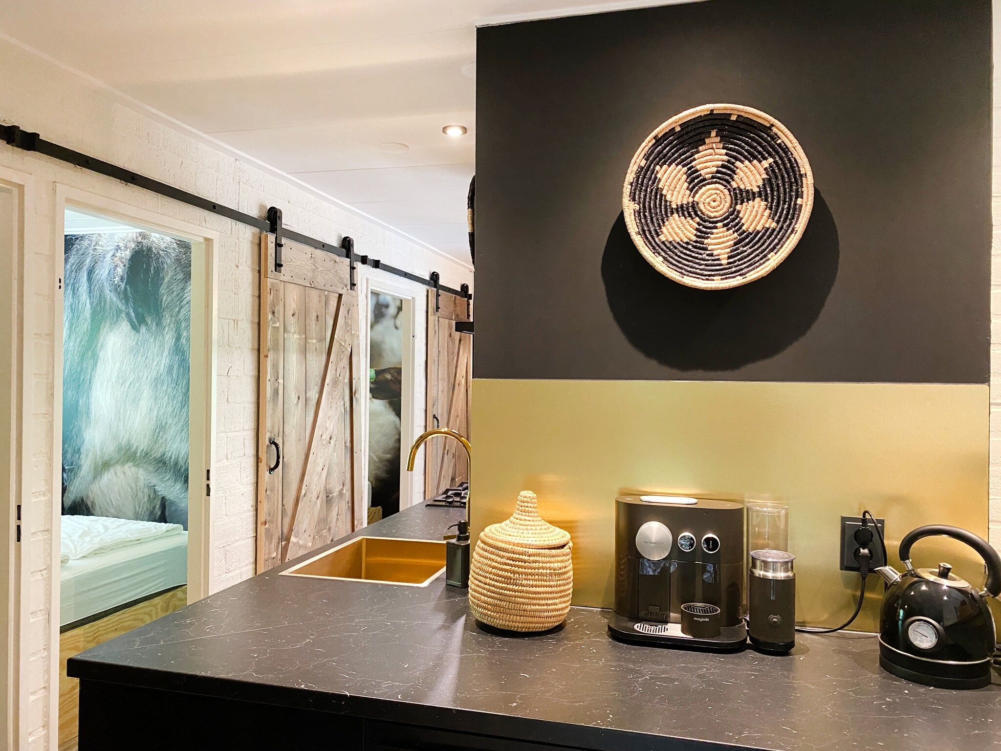 De keuken van Dutch Cabin Houses C66 in Rheezerveen