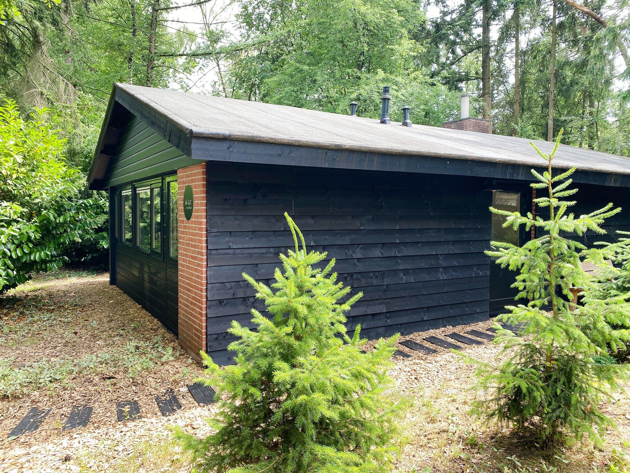 De buitenkant van Dutch Cabin Houses C67 in Rheezerveen