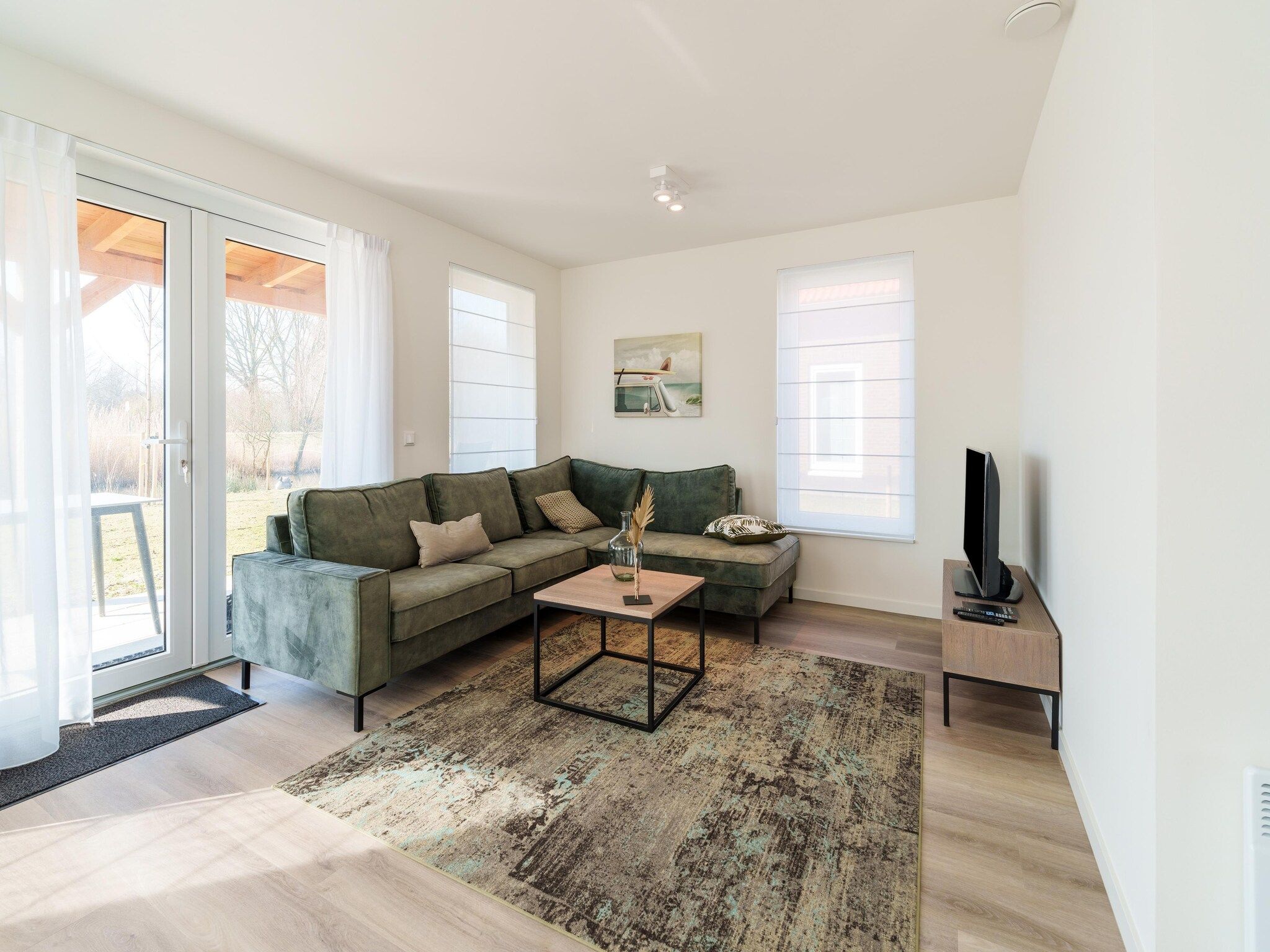 De woonkamer van Kuifduiker 124 in Simonshaven