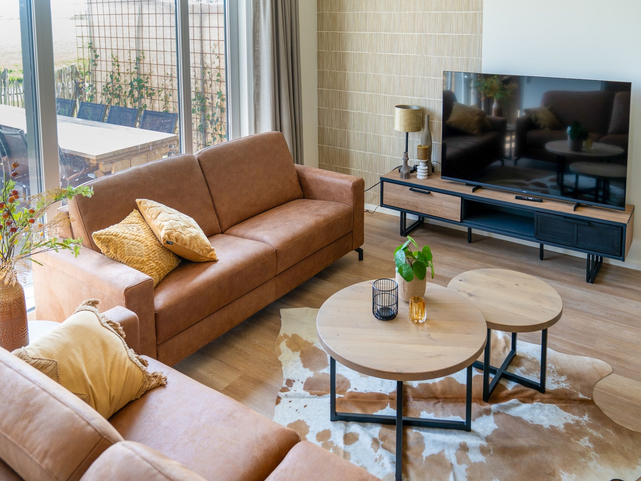 De woonkamer van 20 persoons villa in Leons