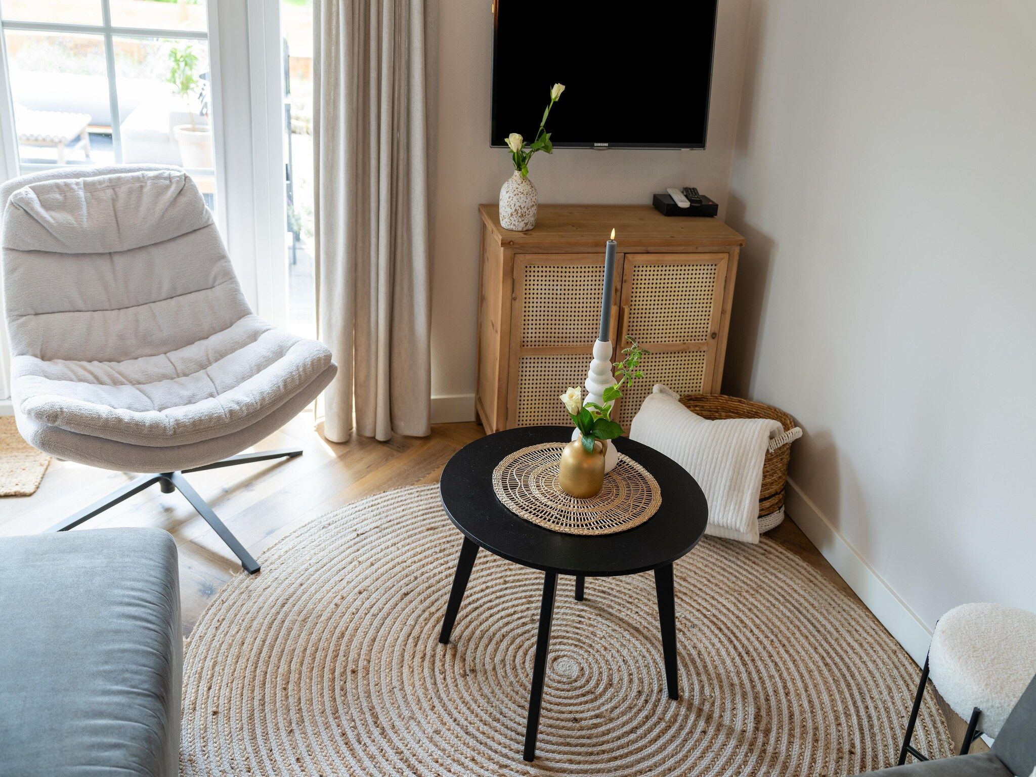 De woonkamer van Luxe vakantiehuis Veluwe met Wellness in Veluwe