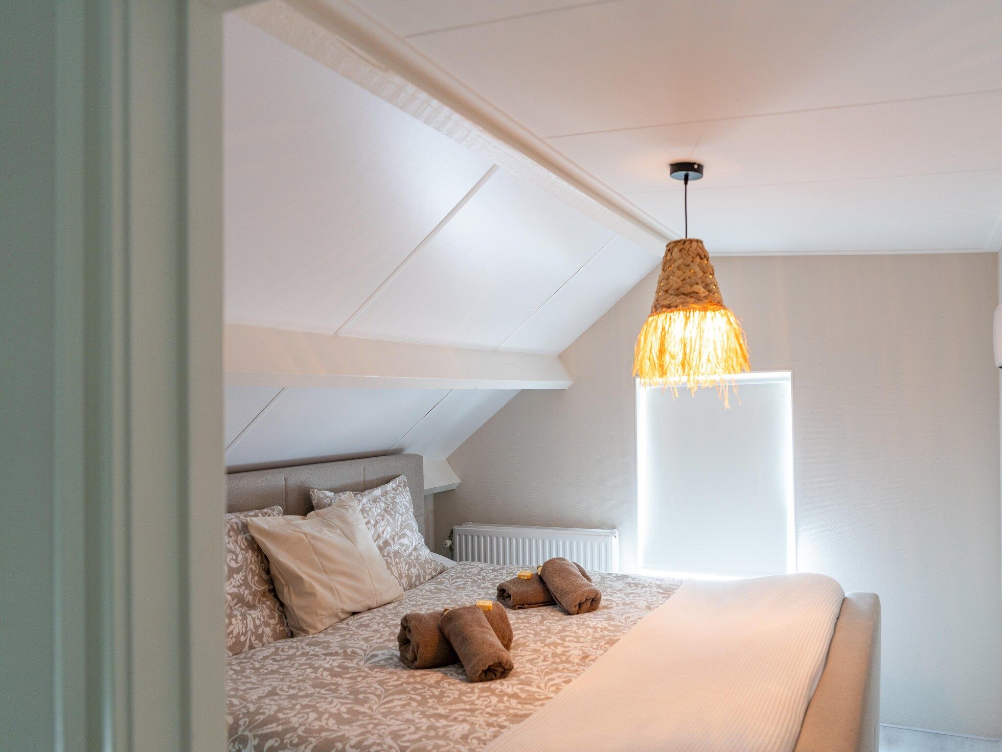 Een slaapkamer van Luxe vakantiehuis Veluwe met Wellness in Veluwe