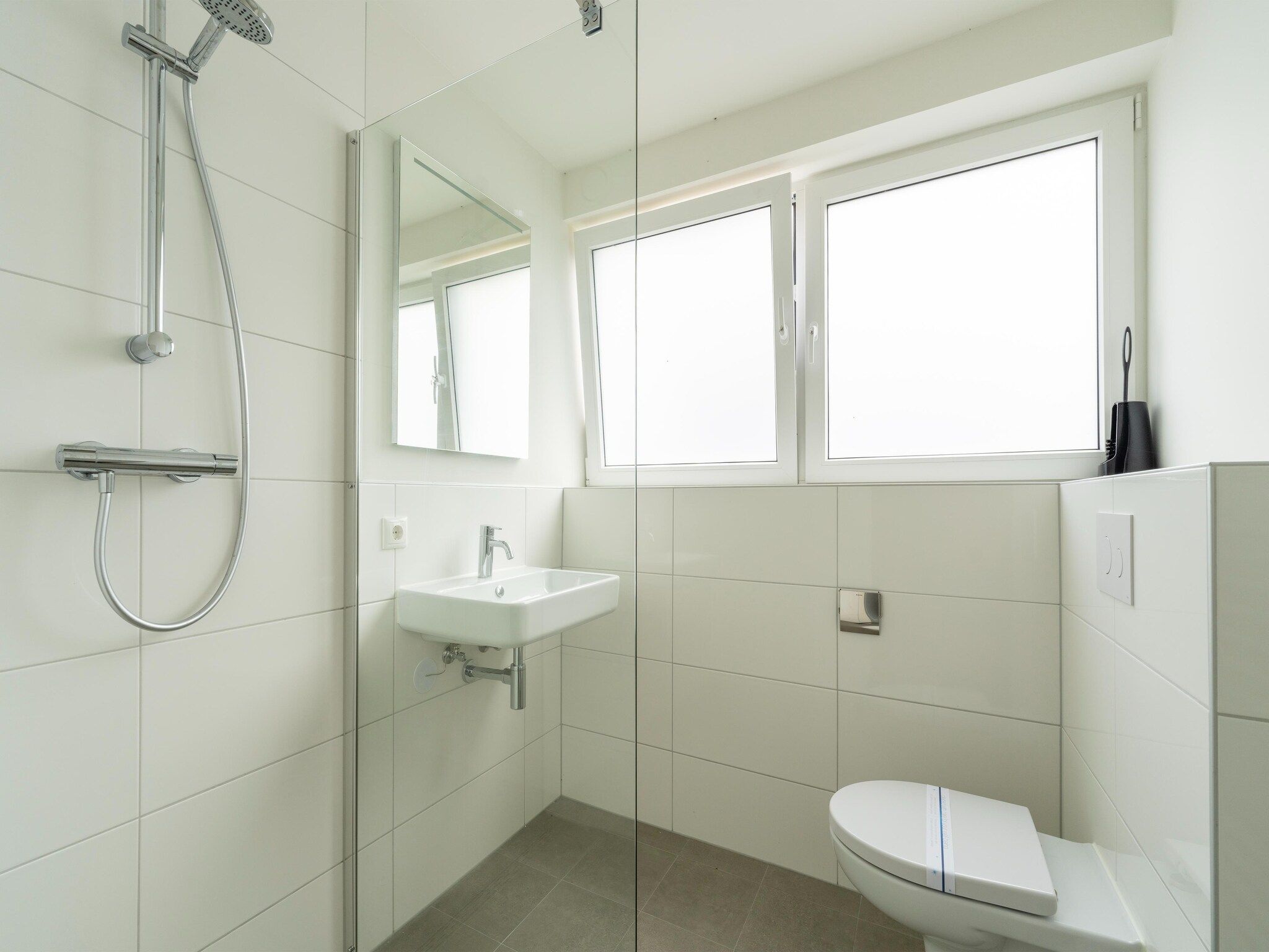 De badkamer van Kuifduiker 5 in Simonshaven