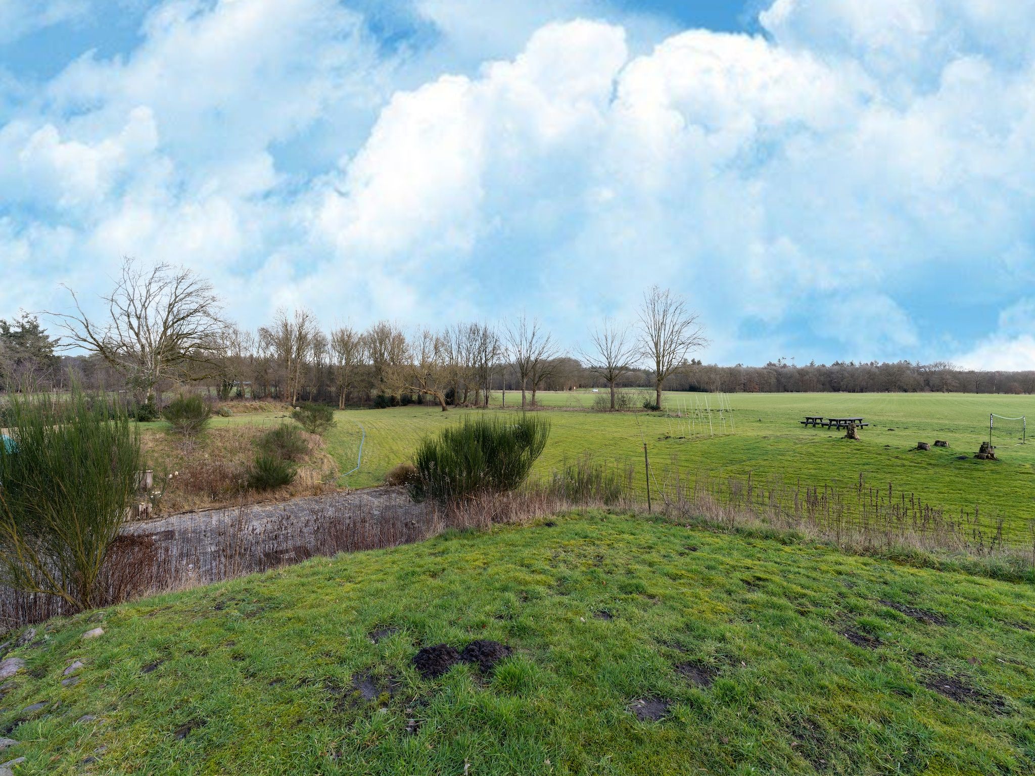 Het uitzicht vanaf Landhuis Hezenes in Diever