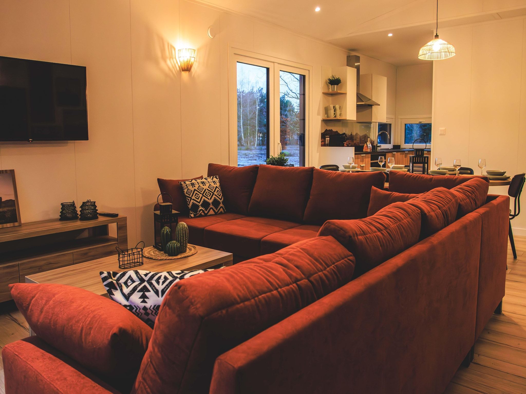 De woonkamer van Rancho Grande Deluxe in Slagharen