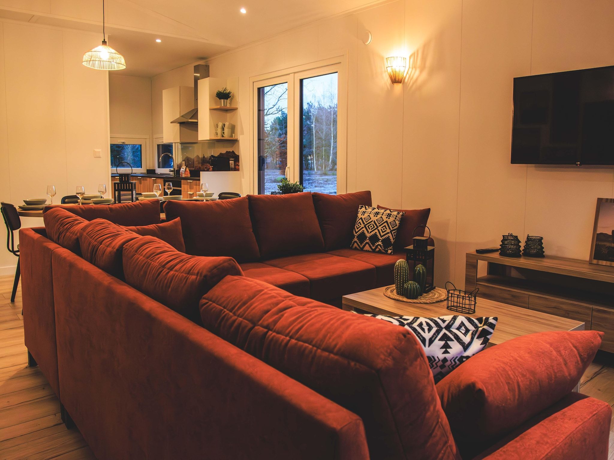 De woonkamer van Rancho Grande Deluxe in Slagharen