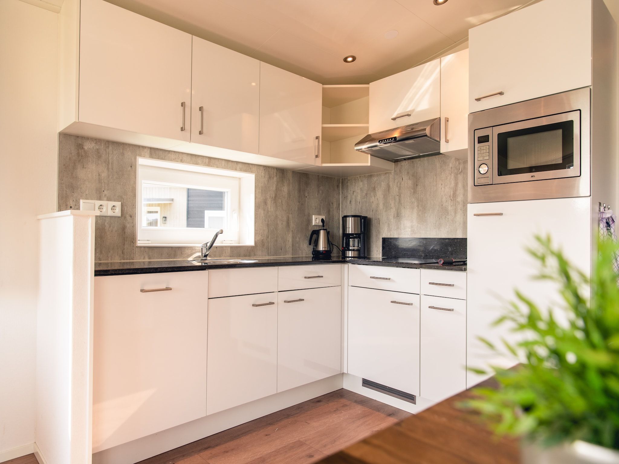 De keuken van Raccoon Lodge in Slagharen