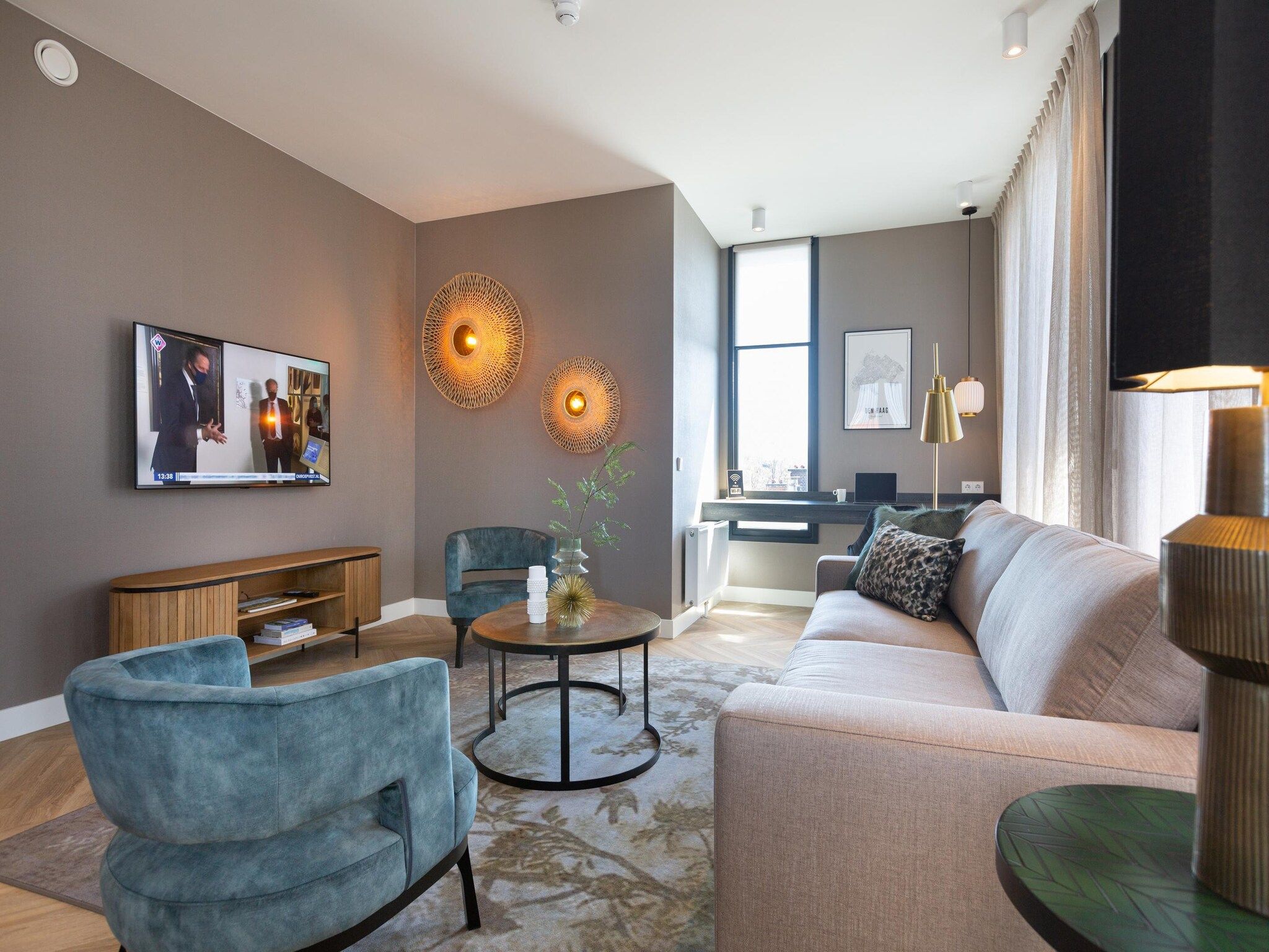 De woonkamer van Maurits 8 in Den Haag