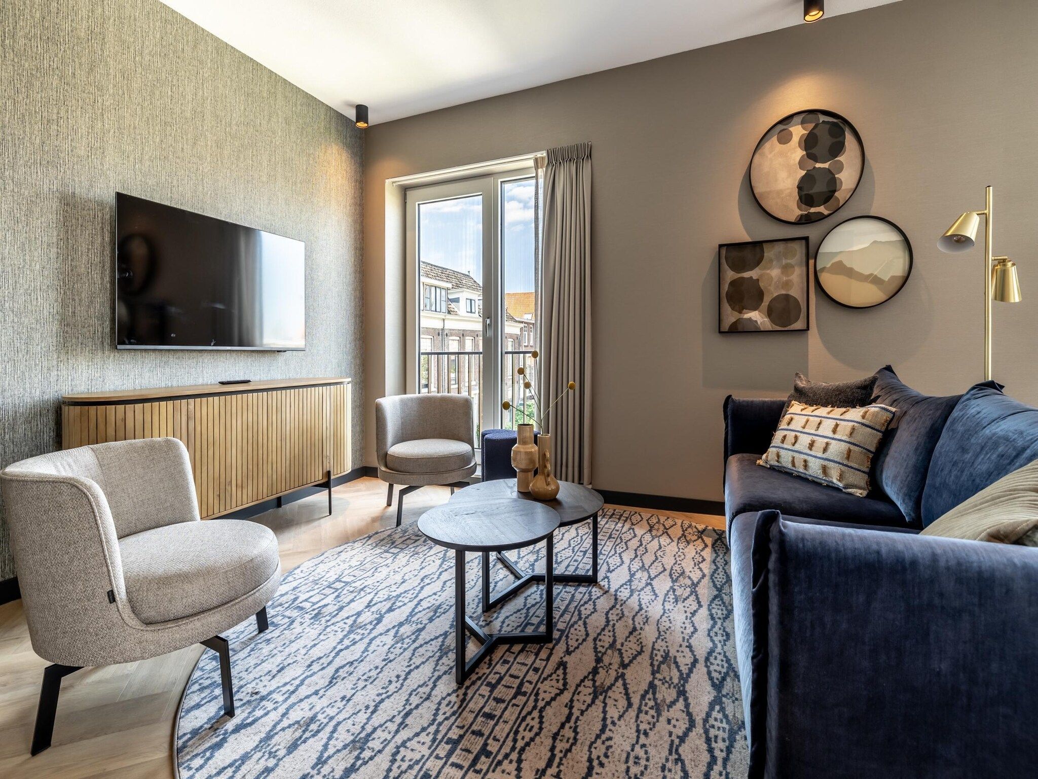 De woonkamer van Delft 4B in Delft
