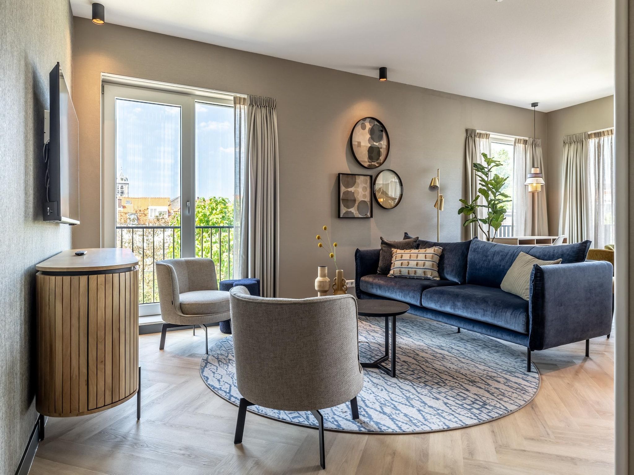 De woonkamer van Delft 4B in Delft