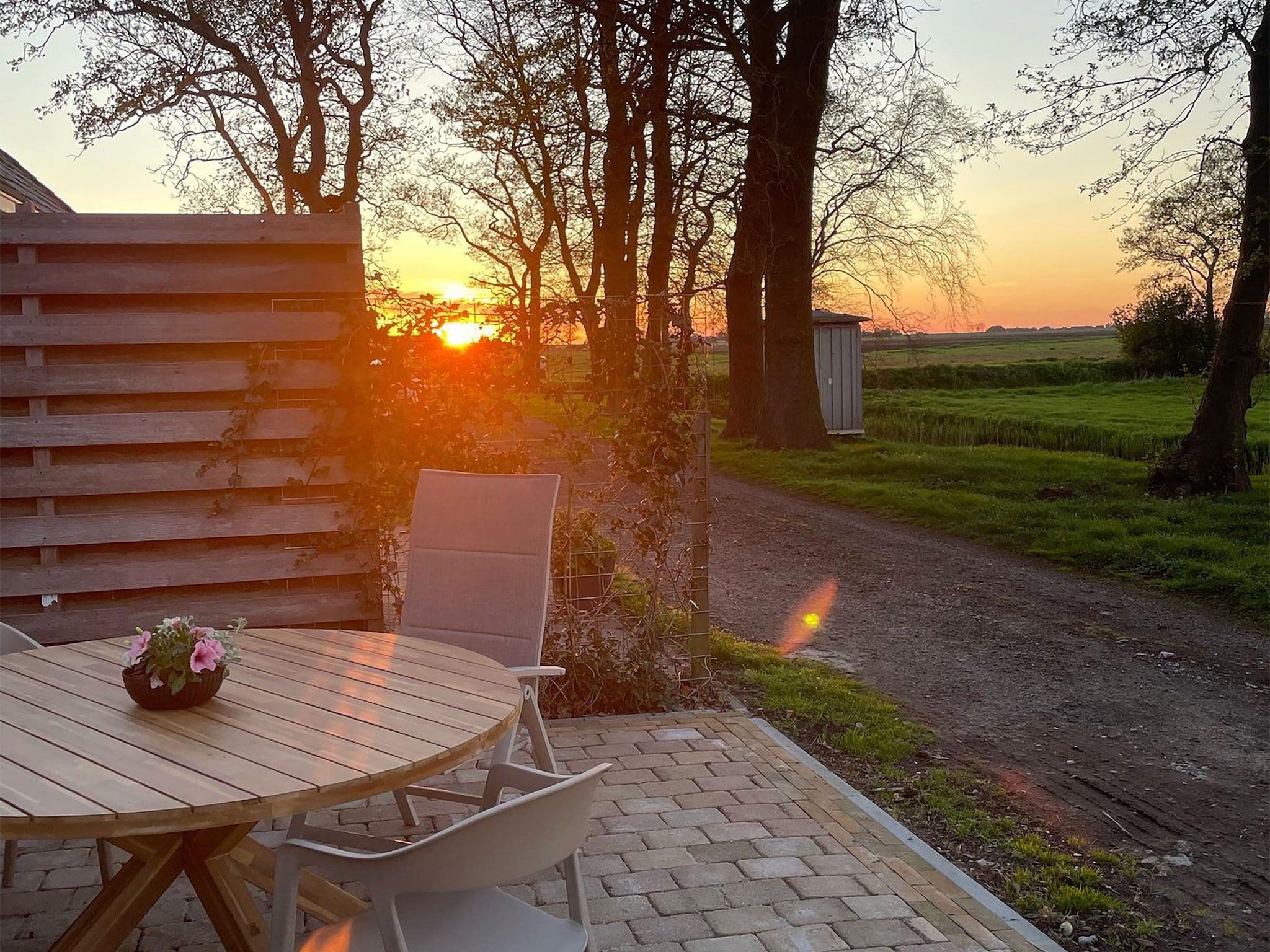 Het terras van Berkenhof 8 personen in Workum