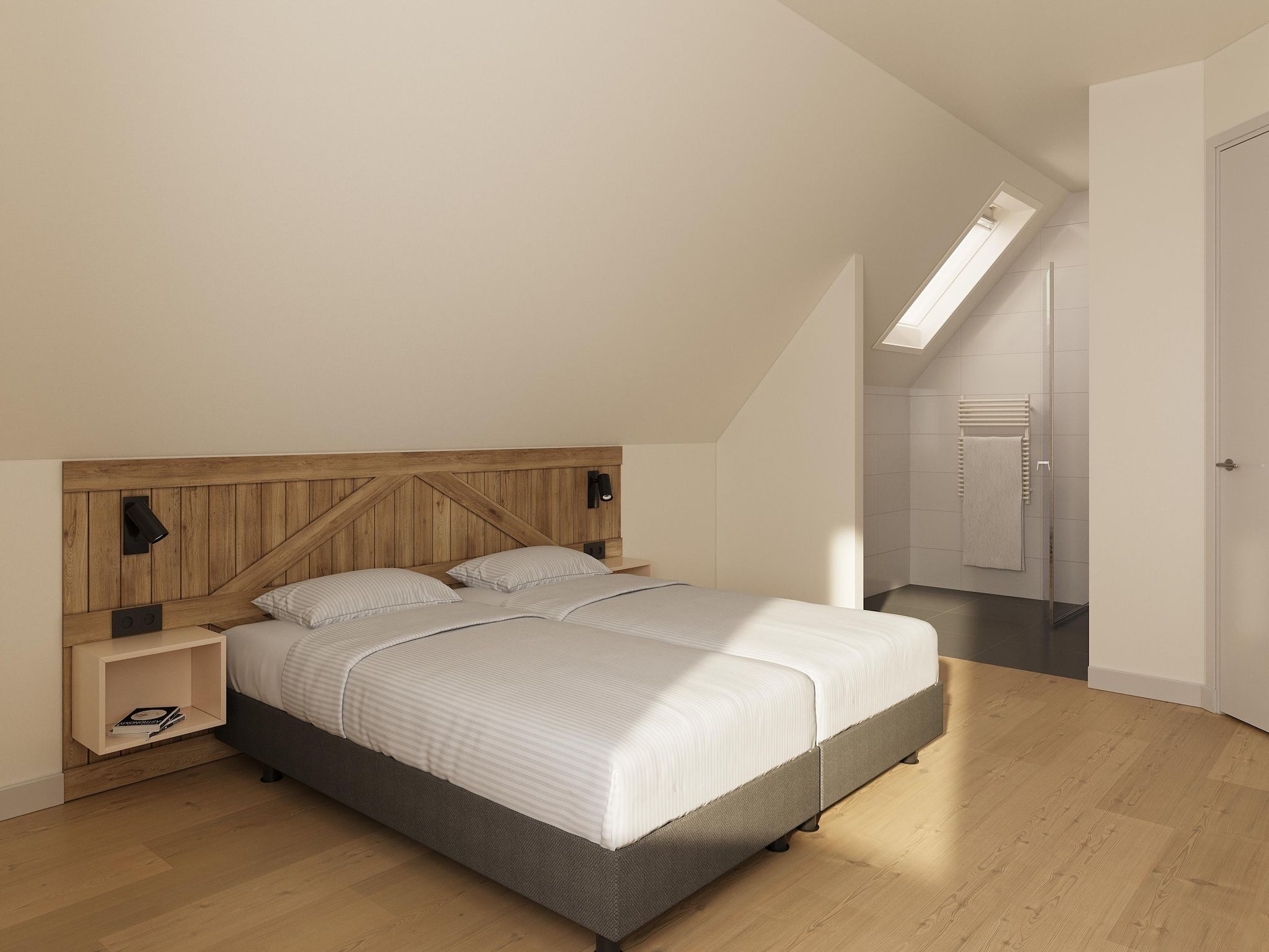 Een slaapkamer van Zwanemeerbos Lifestyle in TA Gasselte