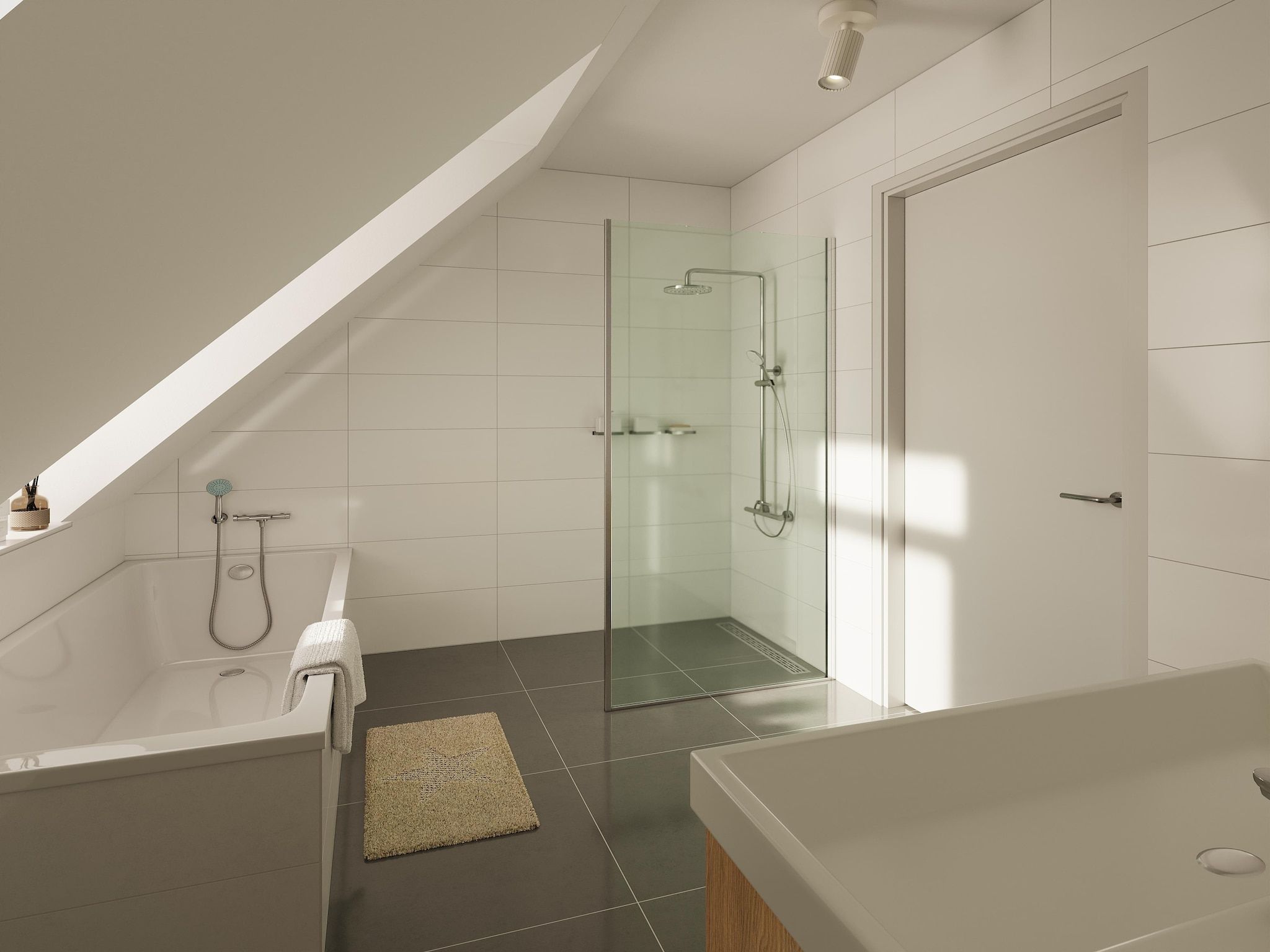 De badkamer van Vooroeverhuys Wellness in PS Opperdoes