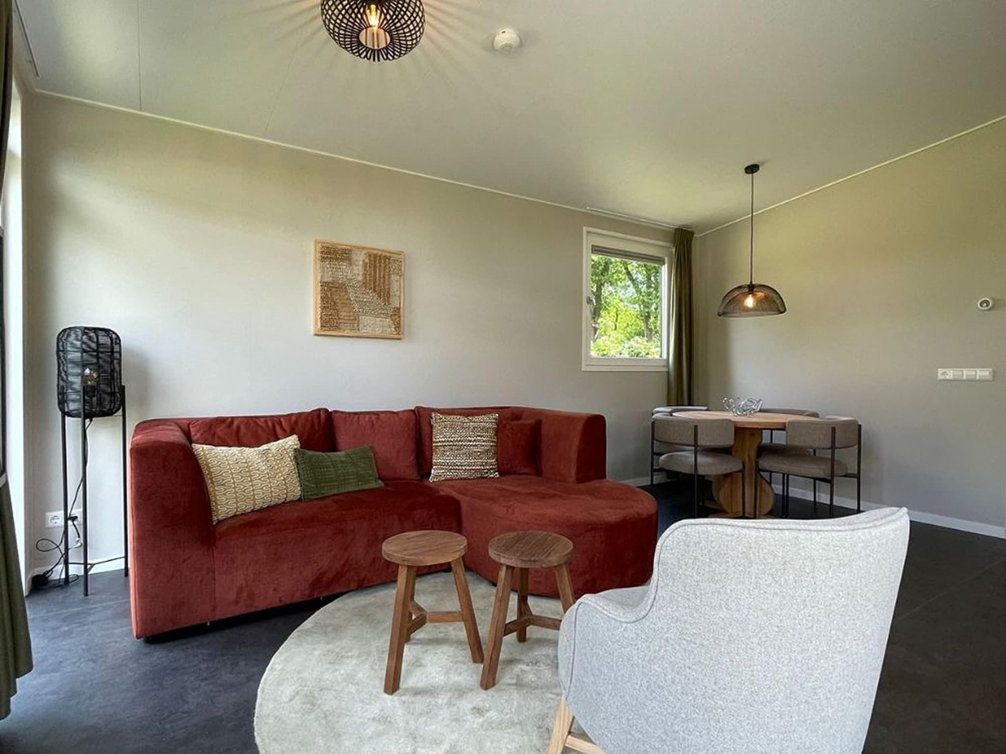 De woonkamer van Op'e Pleats in Sint Nicolaasga