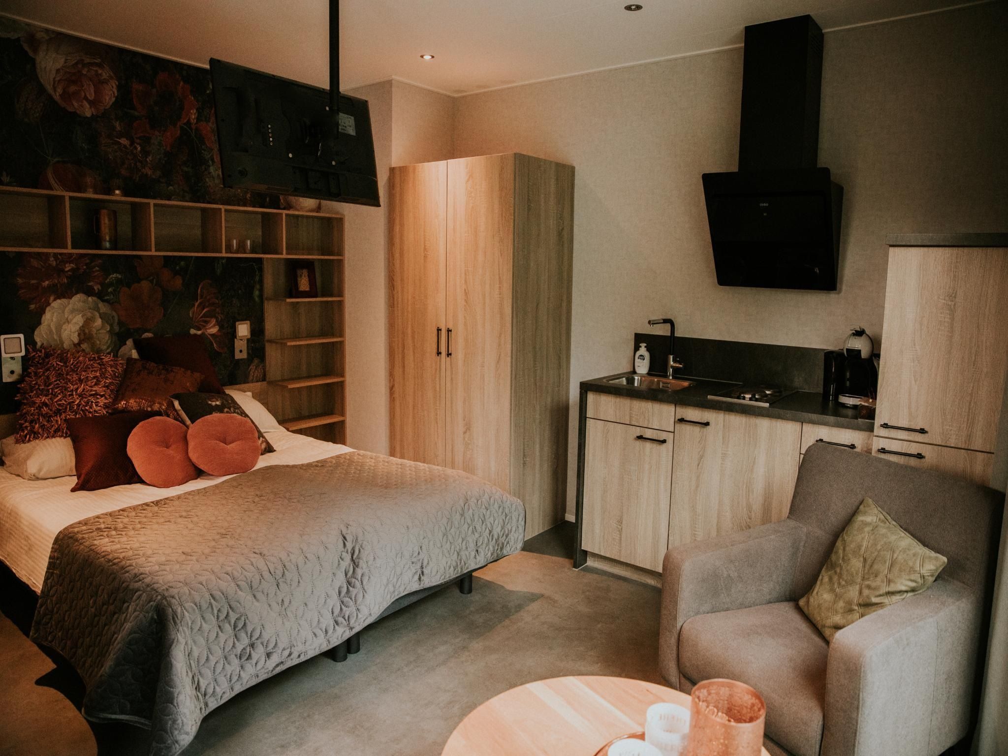 De keuken van Luxe loft  2 persoons in Balkbrug