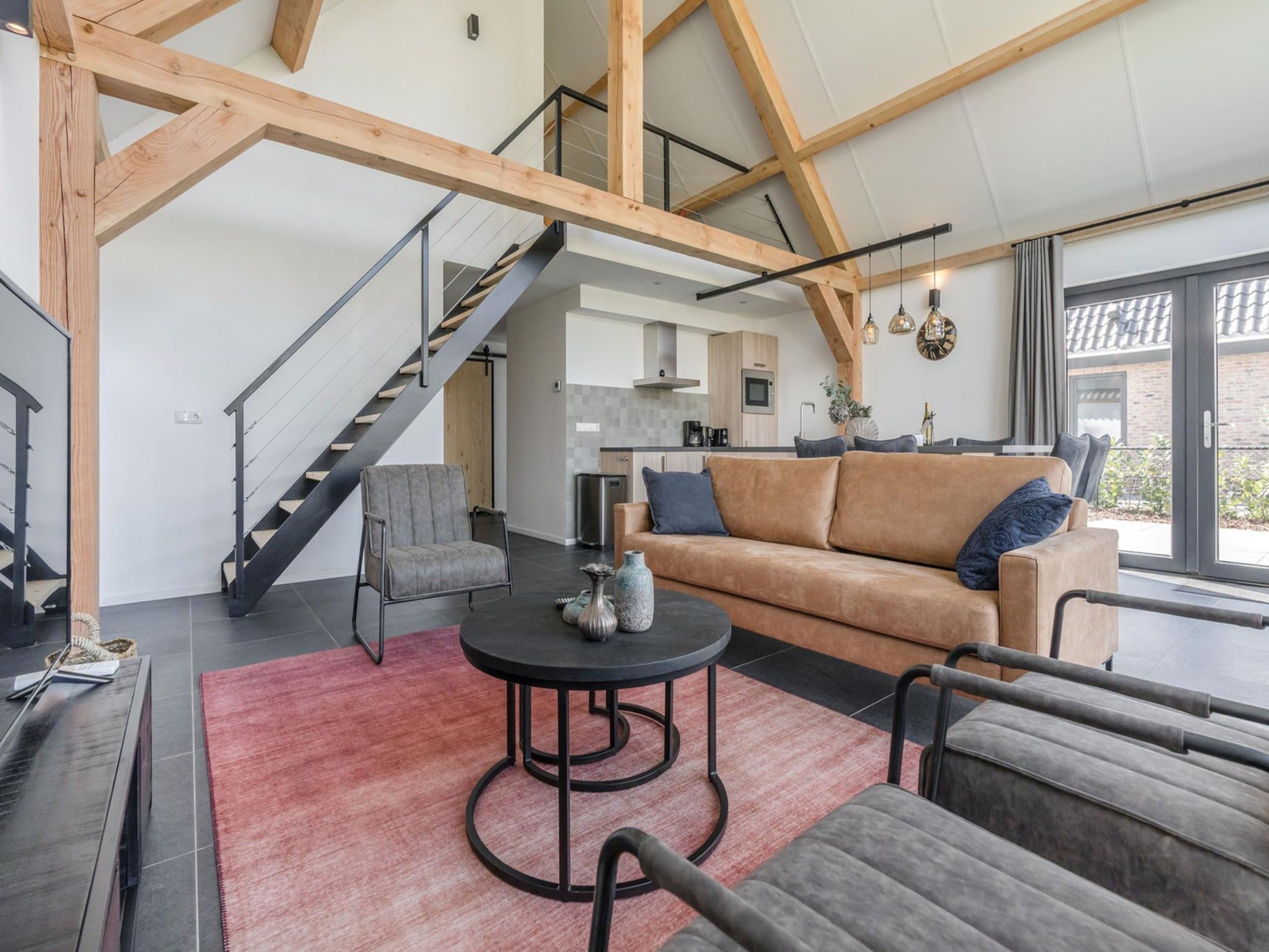 De woonkamer van Farm Lodge 669 in Baarle-nassau