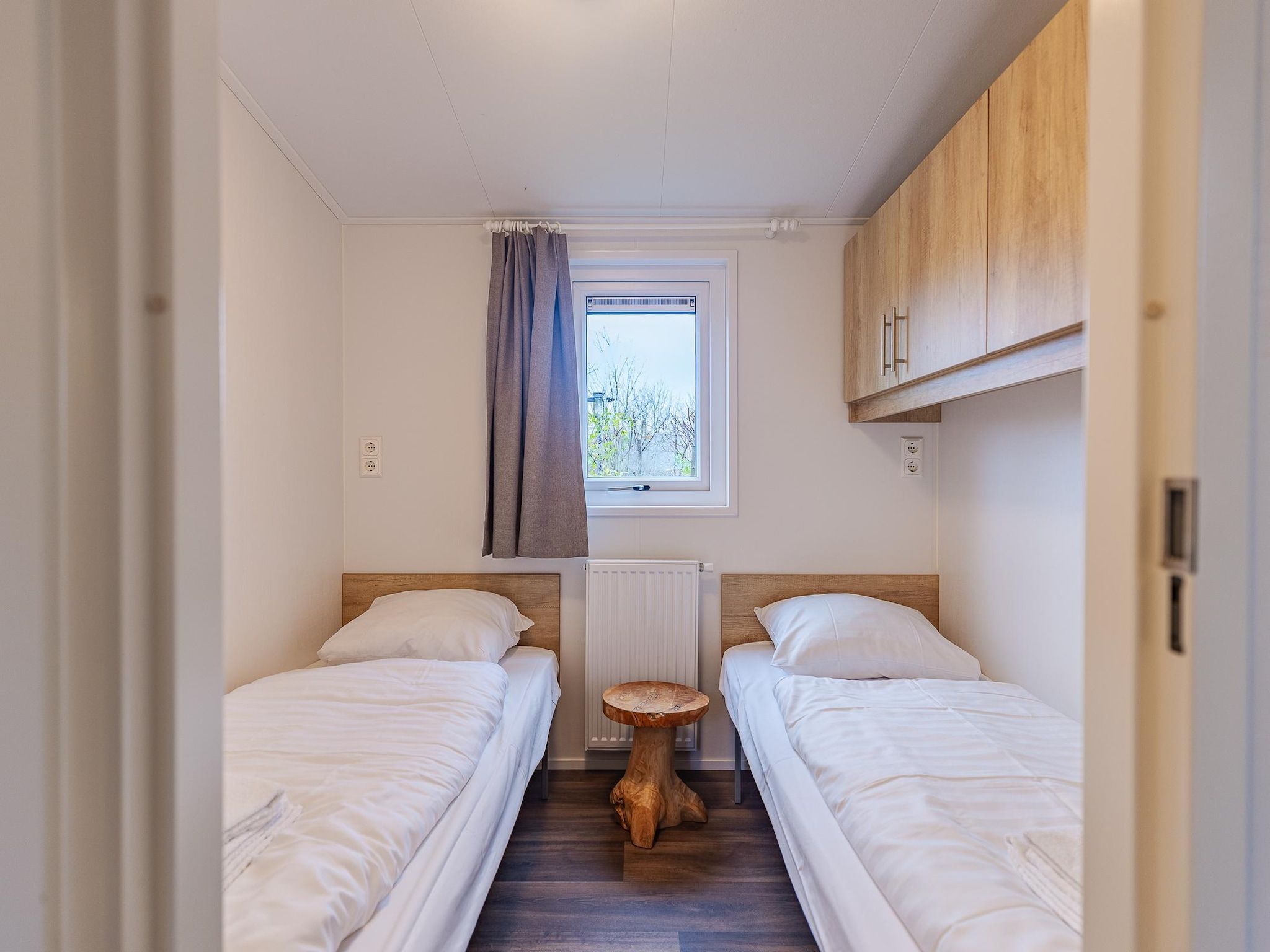 Een slaapkamer van Duinhoeve Chalet Zeeland (huisdier toegestaan) in Burgh-Haamstede