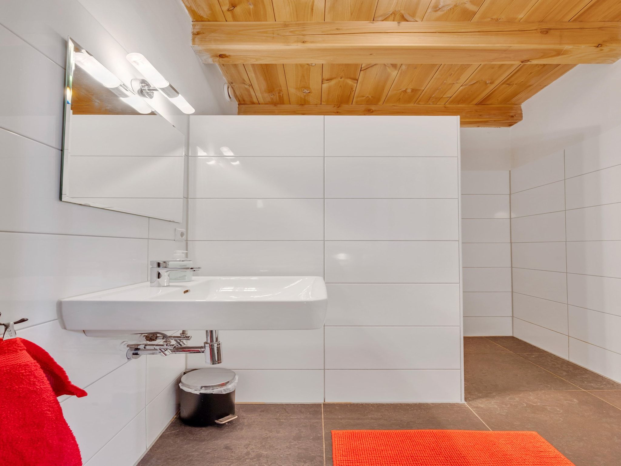 De badkamer van De Kleine Stal in Snelrewaard