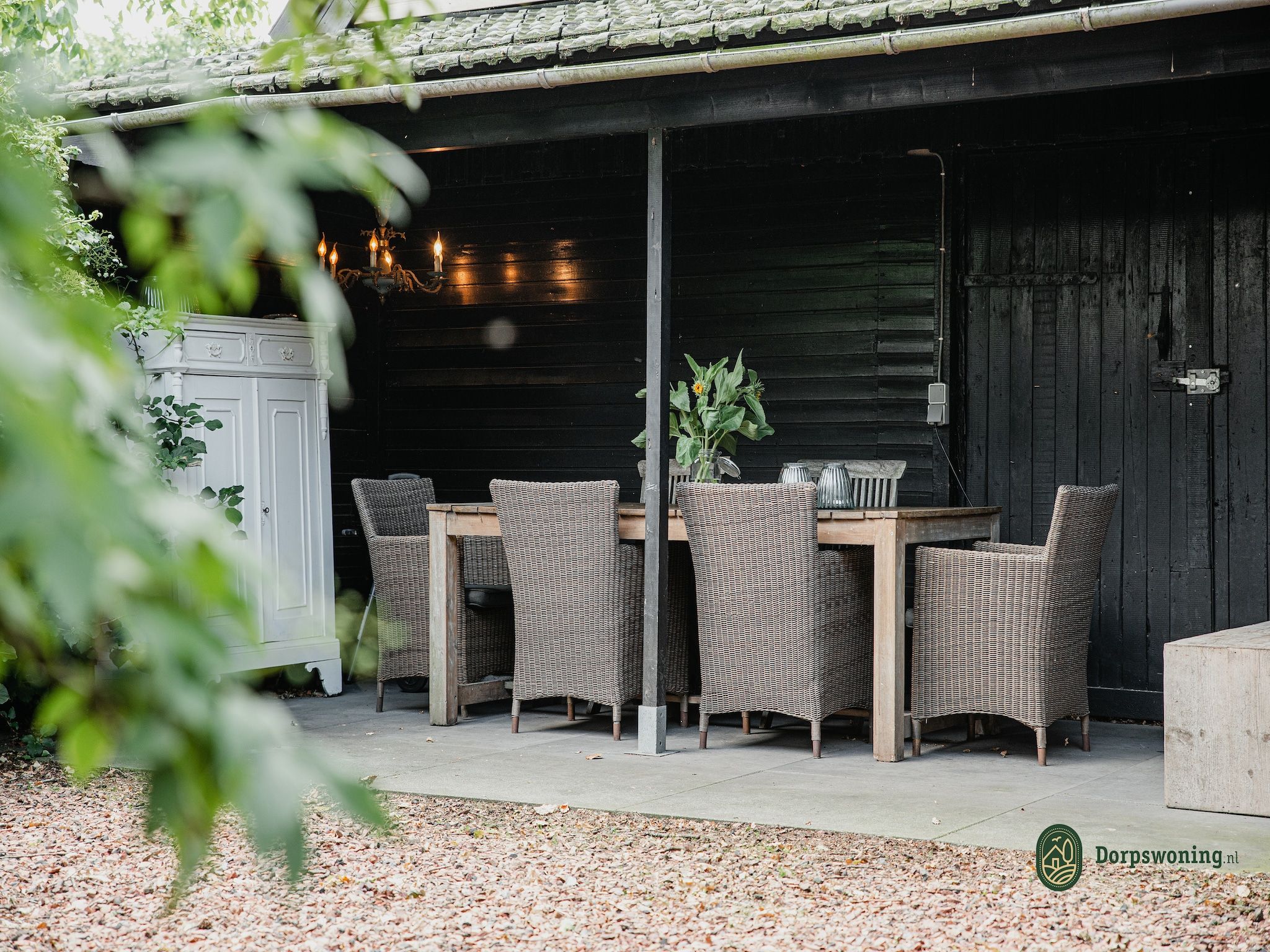 Het terras van Dorpswoning Op Niveau in Leende