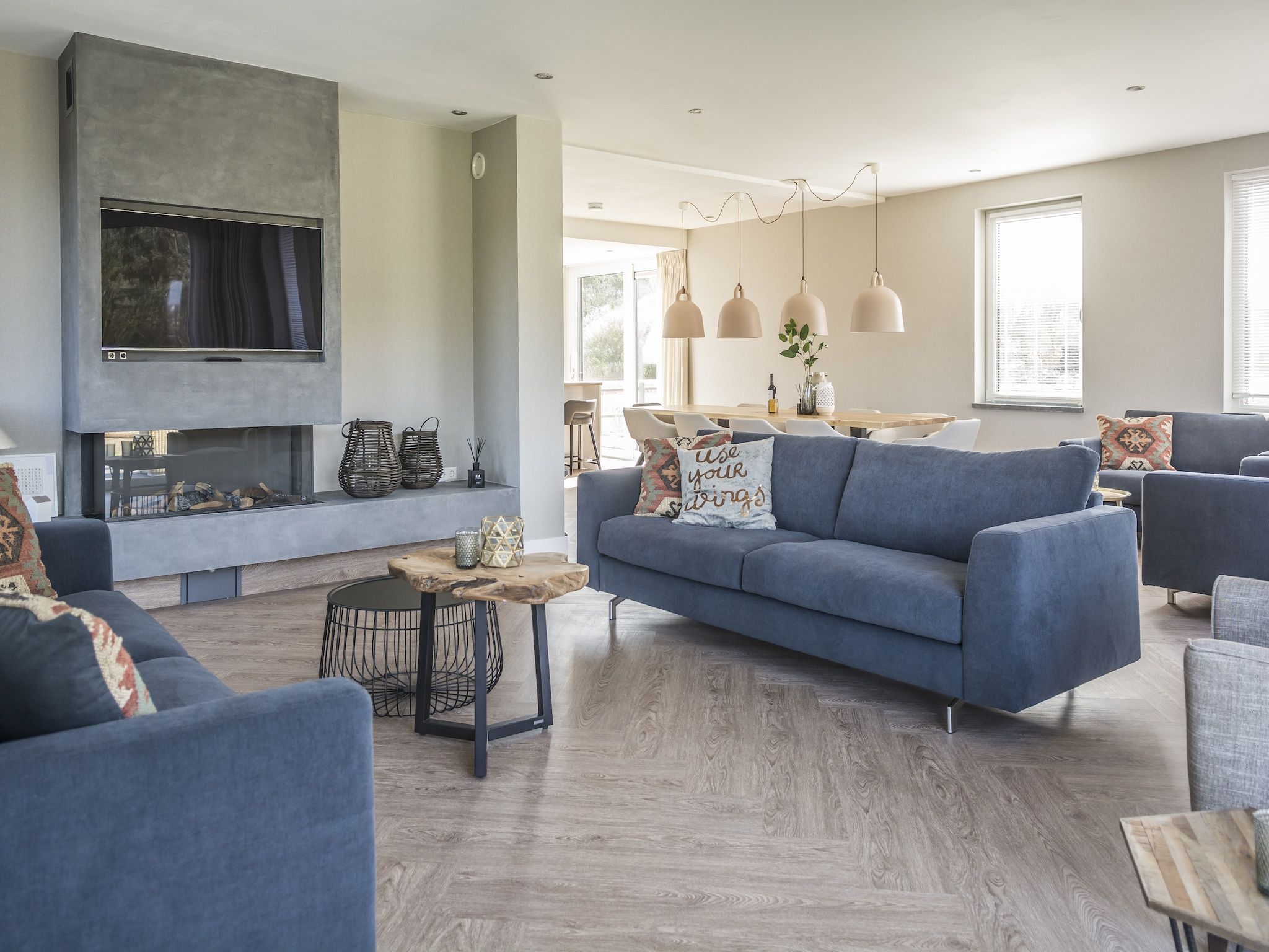 De woonkamer van Villa Bouwlust F Wellness in De Cocksdorp Texel