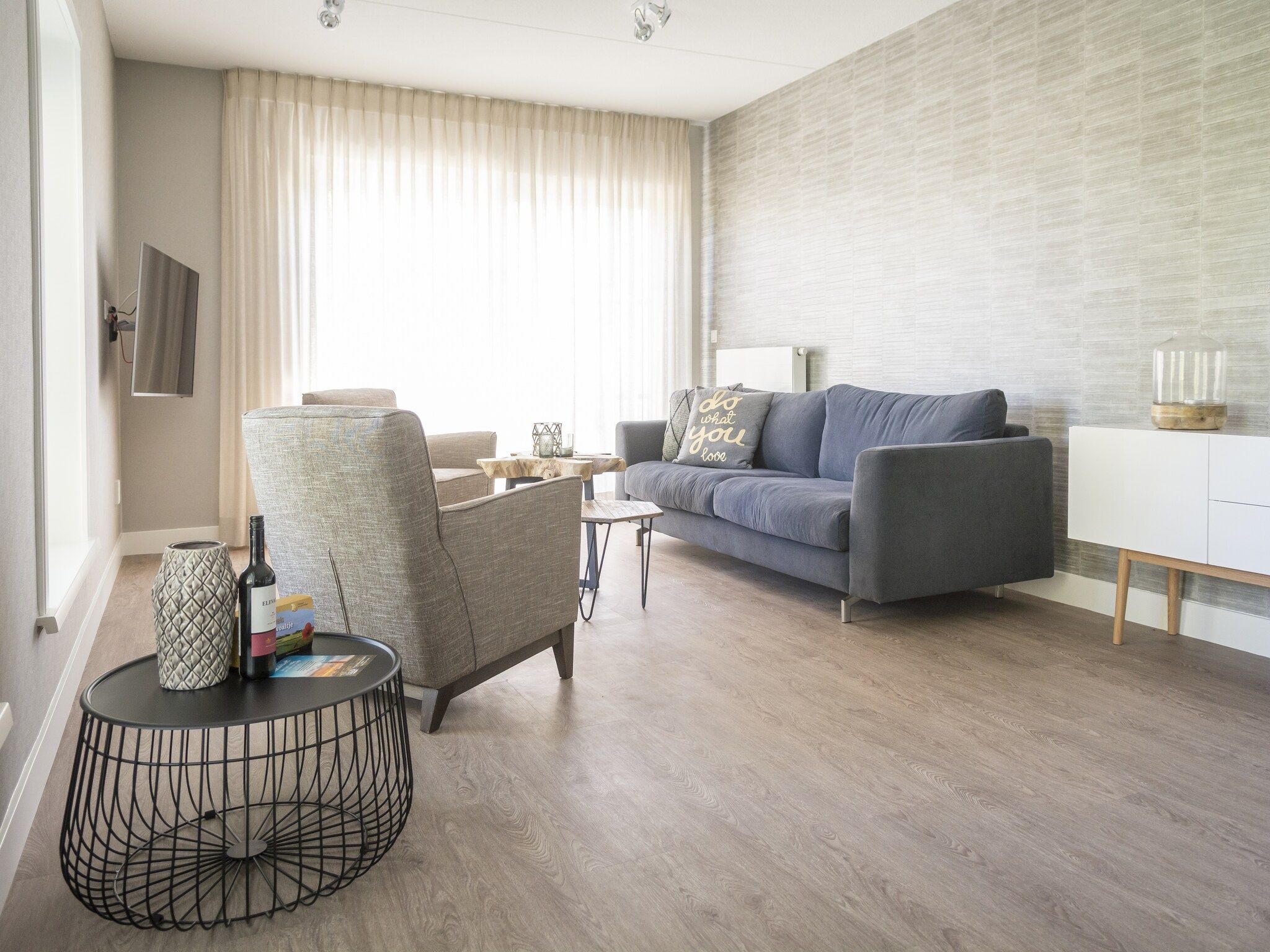 De woonkamer van Bouwlust G13 in De Cocksdorp Texel