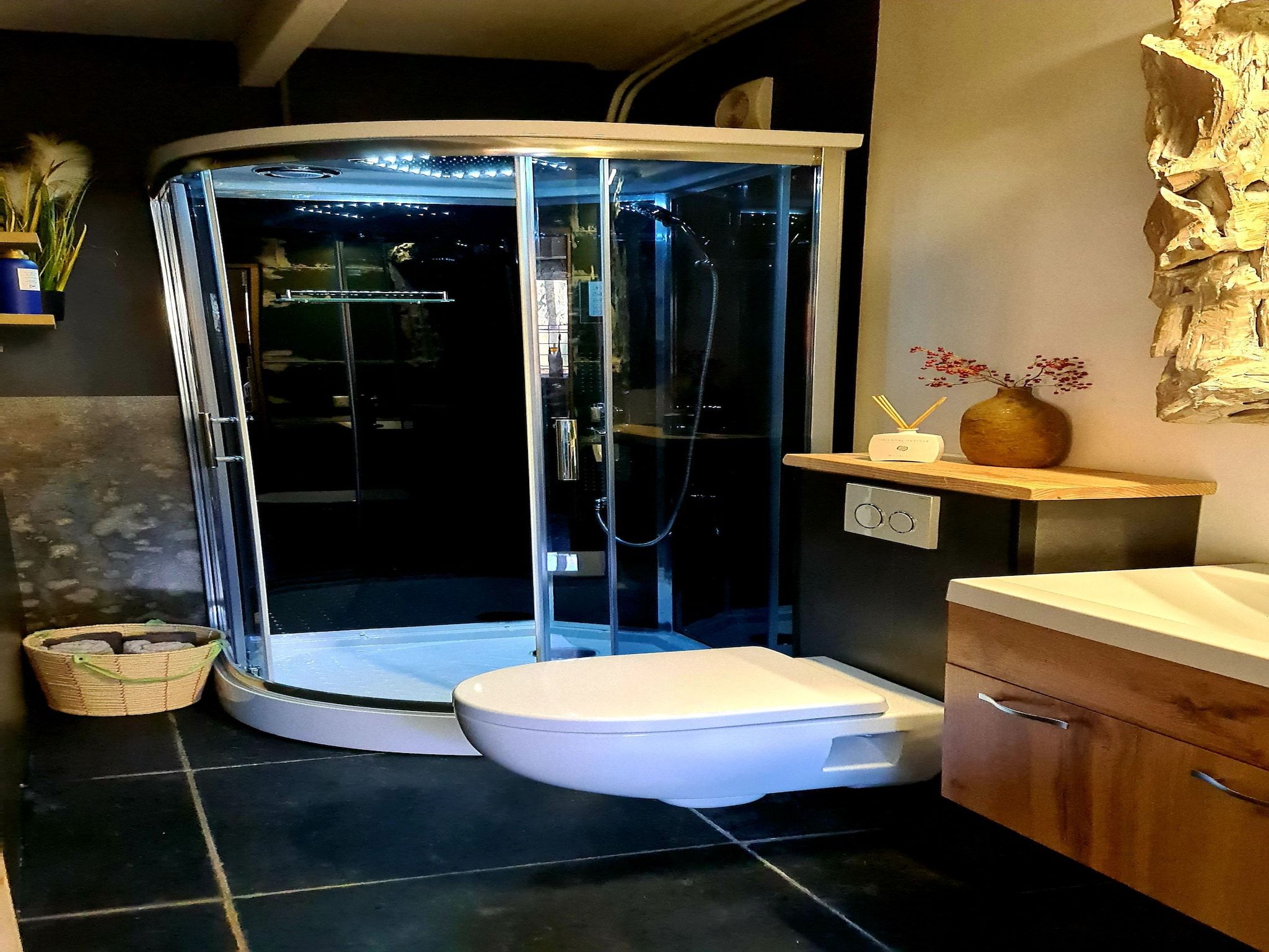 De badkamer van Vakantiehuis 'Het Atelier' in Sleen