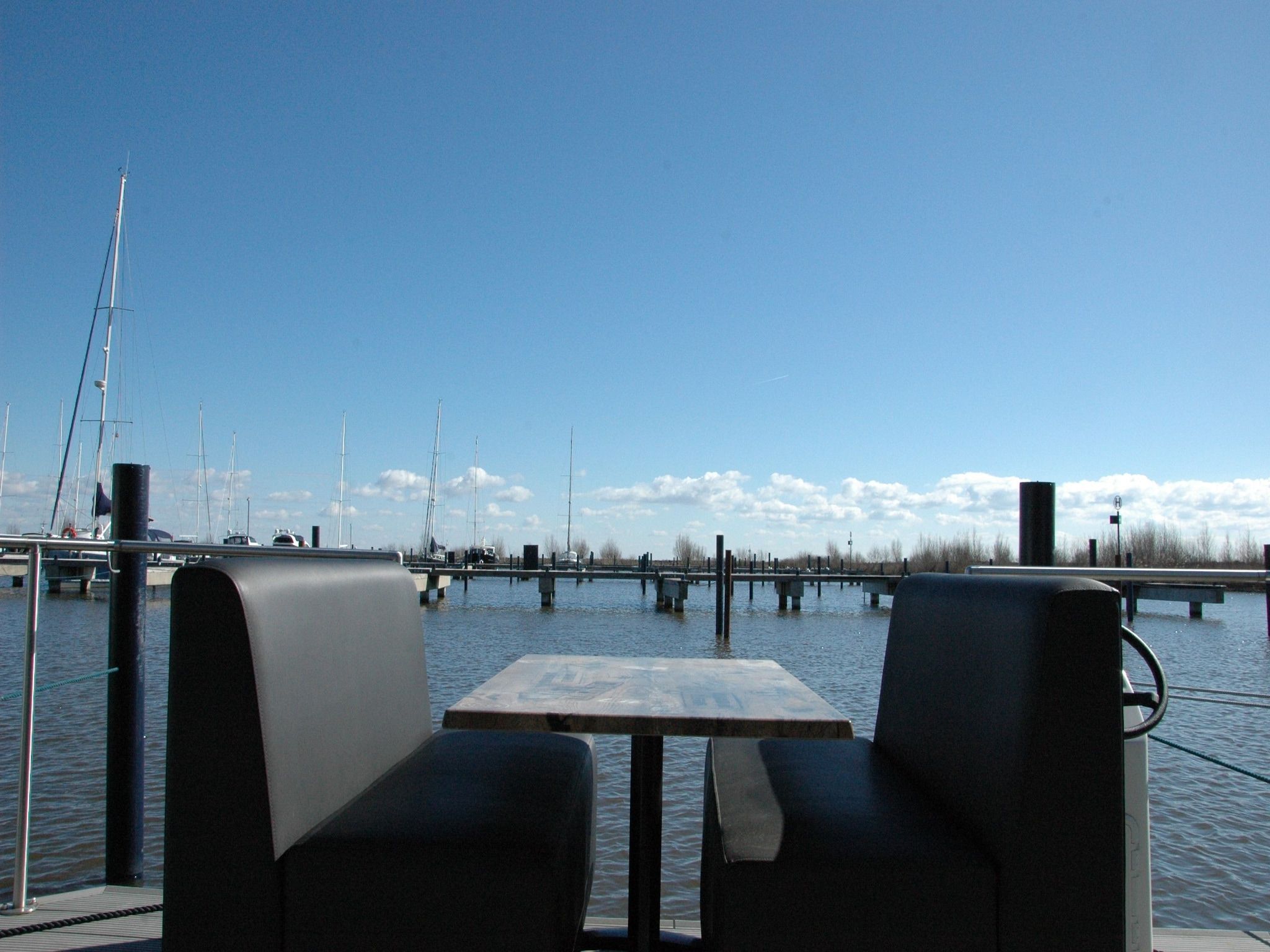 Het uitzicht vanaf Boot Zonder Naam in Volendam