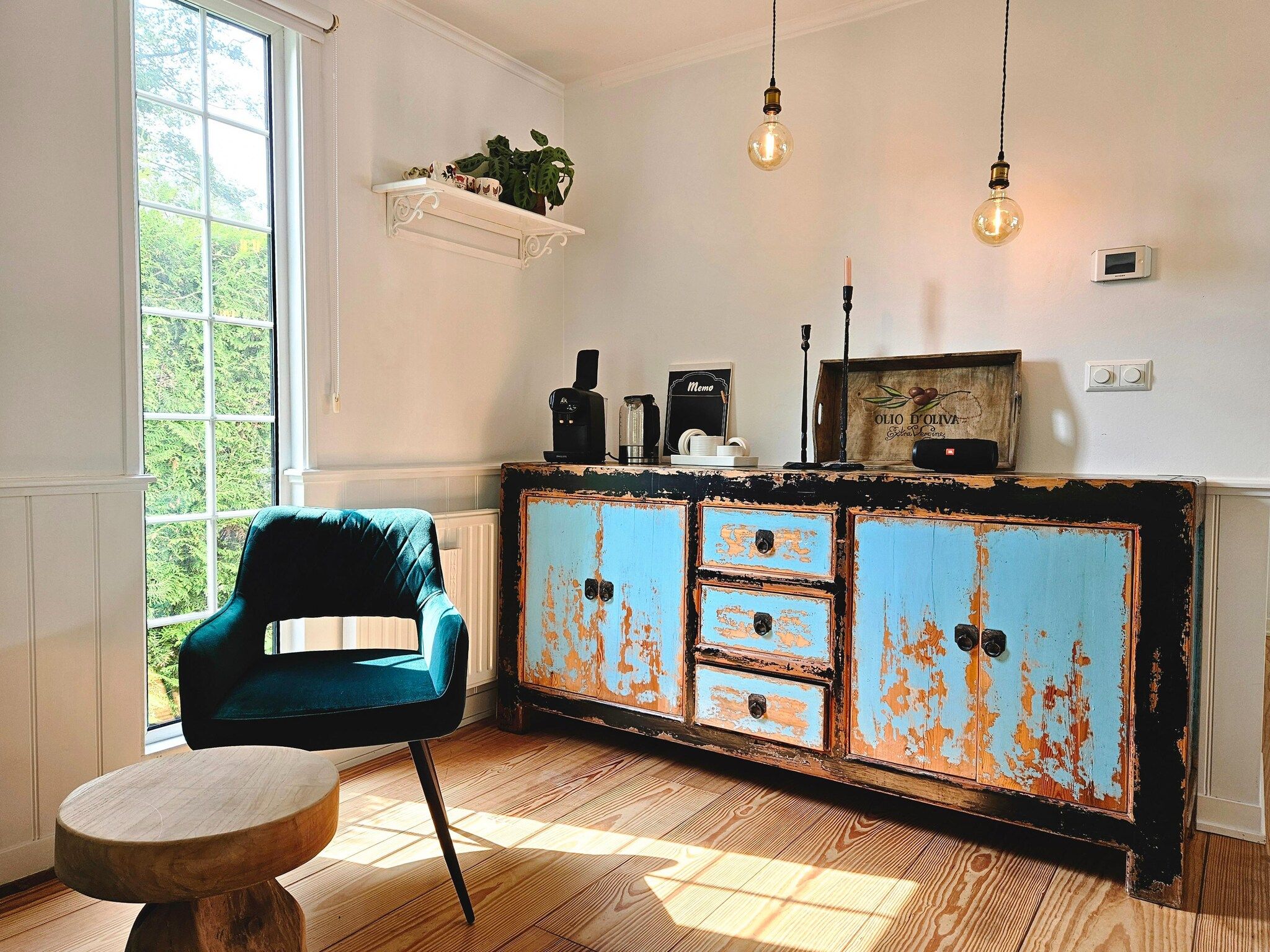 De woonkamer van Chalet Kieftveen 2-4pax nr 571 met Jacuzzi in Voorthuizen