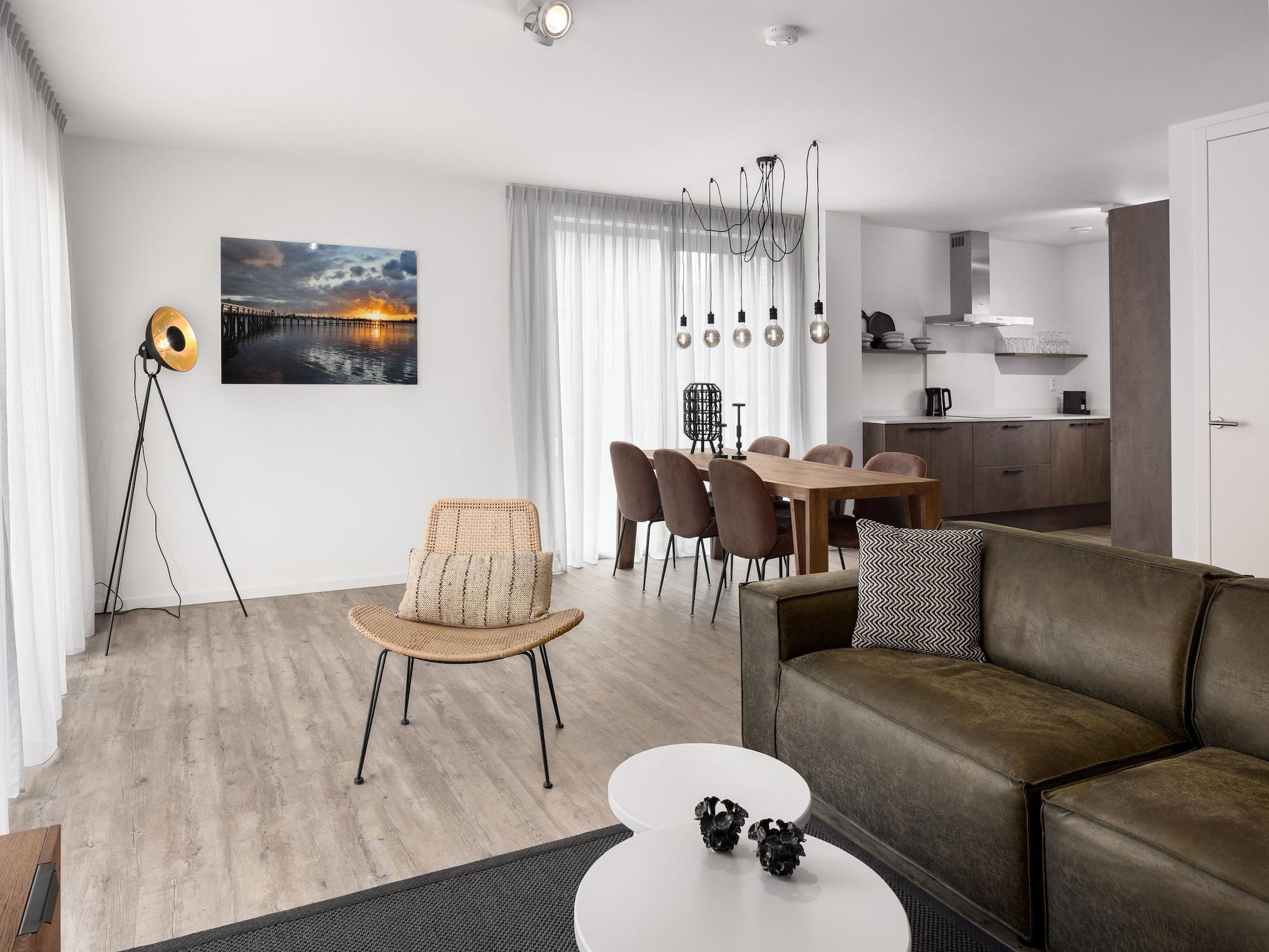 De woonkamer van Park Veerse Kreek 6 in Wolphaartsdijk