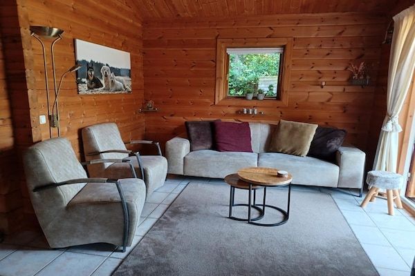 Woonkamer - Bungalow met omheinde tuin op de Veluwe in Hulshorst (2)